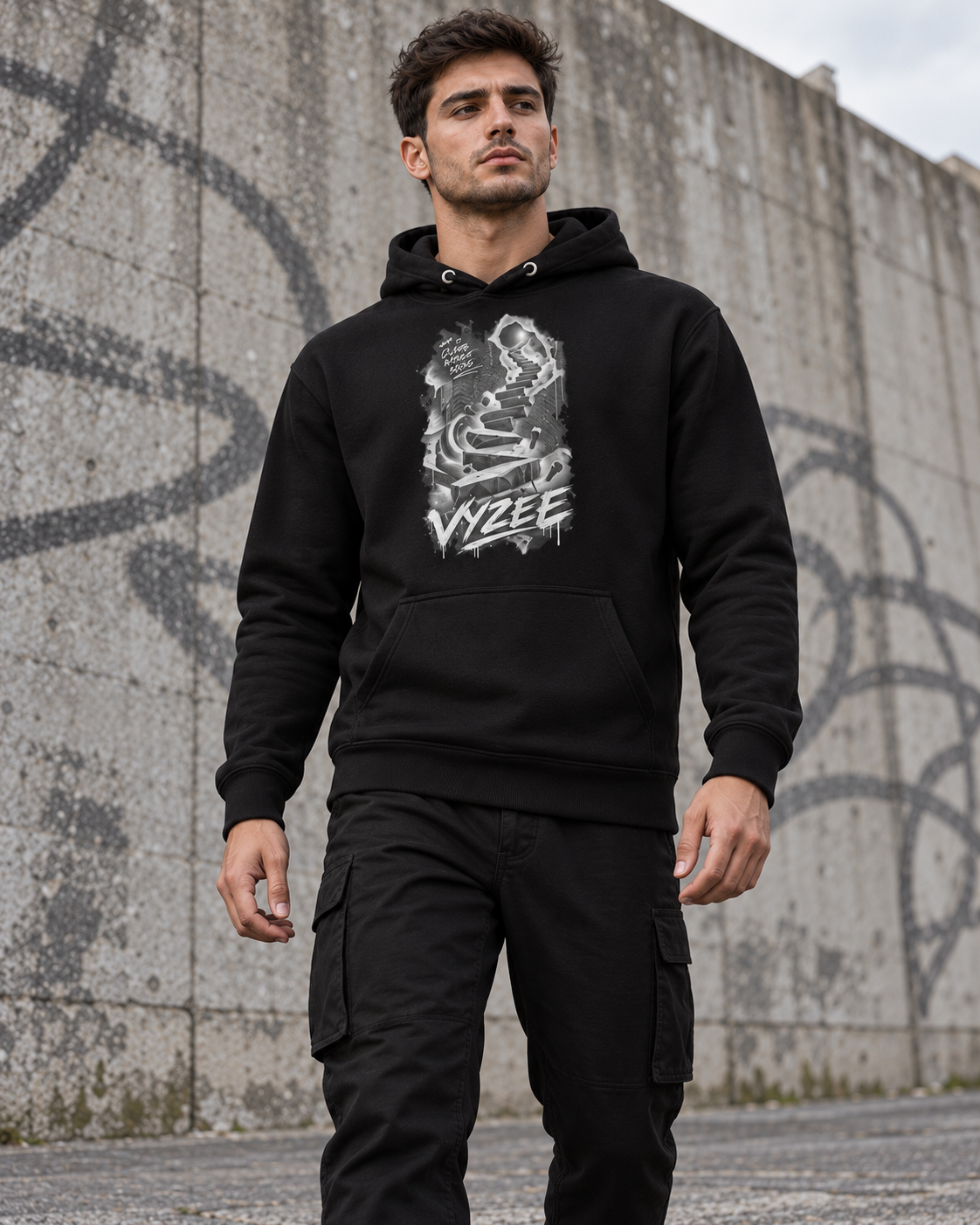 VYZEE – "CLIMB WITHOUT NOISE" UNISEX KAPUZENPULLOVER / HOODIE