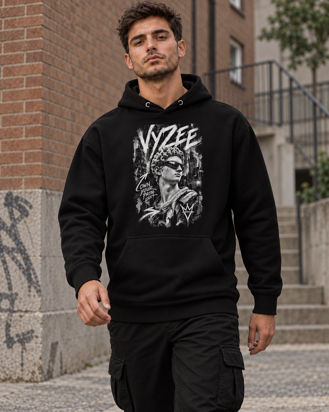 VYZEE – "OWN YOUR PATH" STATUE UNISEX KAPUZENPULLOVER / HOODIE