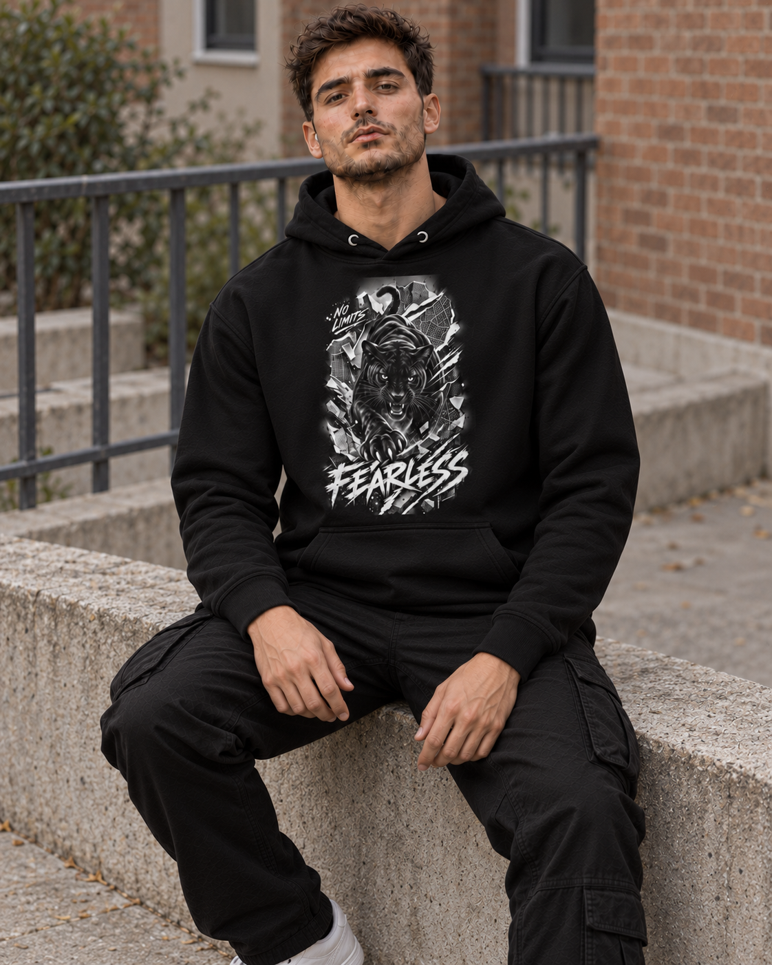 VYZEE – "NO LIMITS" FEARLESS PANTHER UNISEX KAPUZENPULLOVER / HOODIE