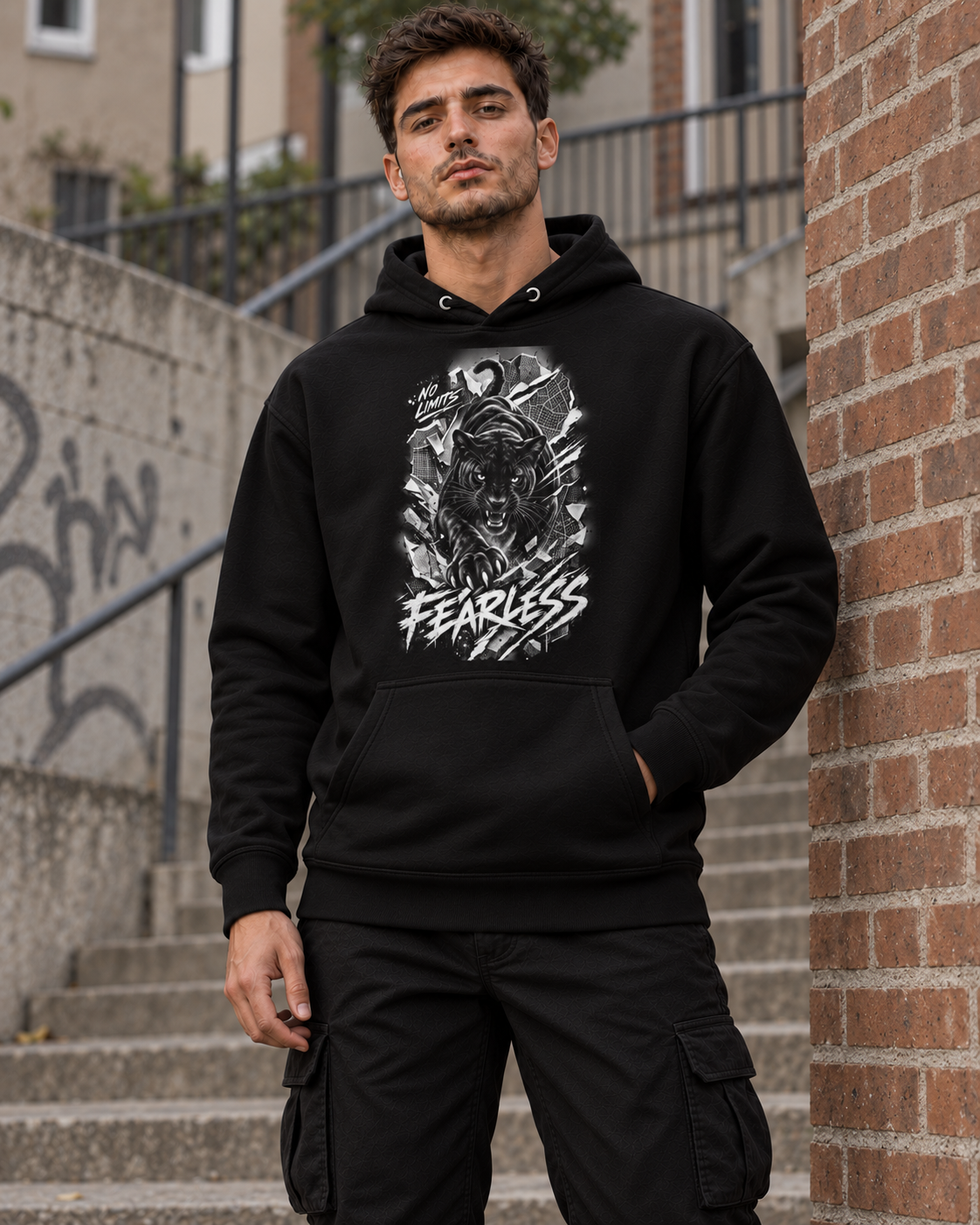 VYZEE – "NO LIMITS" FEARLESS PANTHER UNISEX KAPUZENPULLOVER / HOODIE