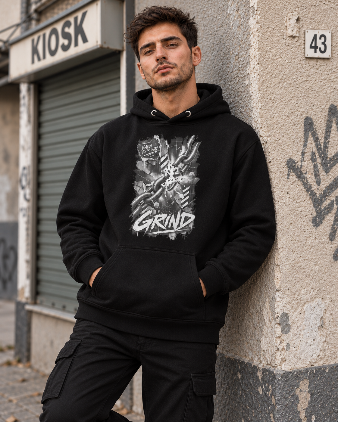 VYZEE – "EARN YOUR WAY" GRIND UNISEX KAPUZENPULLOVER / HOODIE