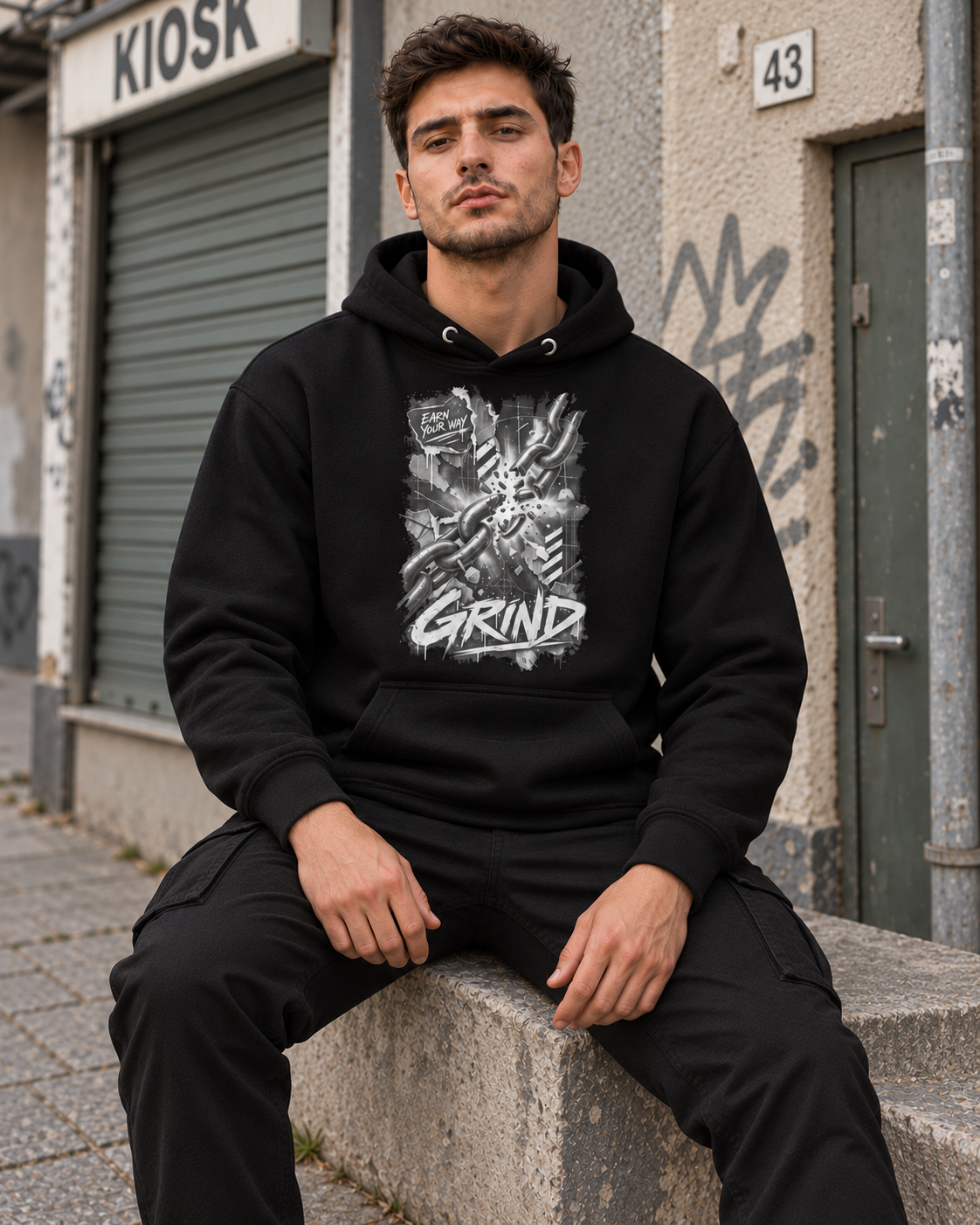 VYZEE – "EARN YOUR WAY" GRIND UNISEX KAPUZENPULLOVER / HOODIE