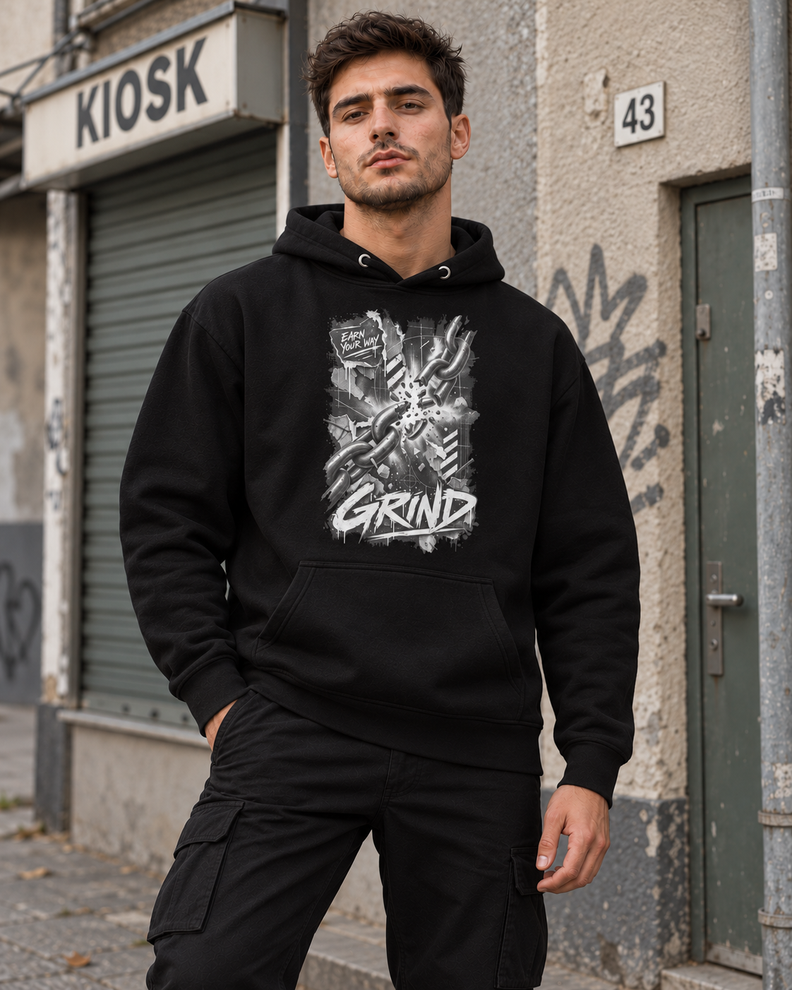 VYZEE – "EARN YOUR WAY" GRIND UNISEX KAPUZENPULLOVER / HOODIE