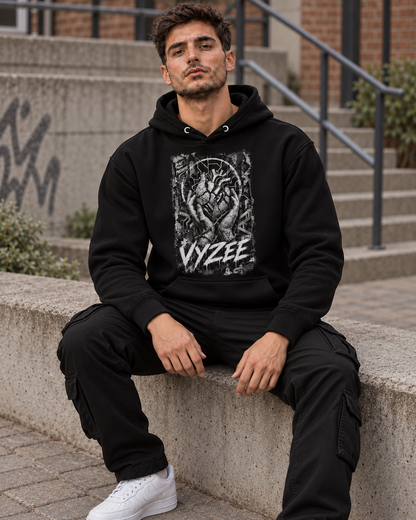 VYZEE – "BUILT FROM PRESSURE" HEART UNISEX KAPUZENPULLOVER / HOODIE