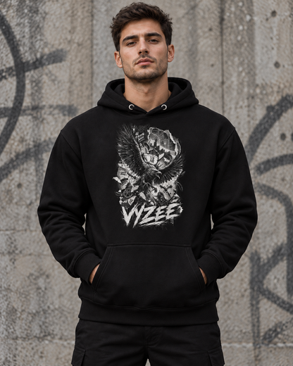 VYZEE – "NO TURNING BACK" RAVEN UNISEX KAPUZENPULLOVER / HOODIE