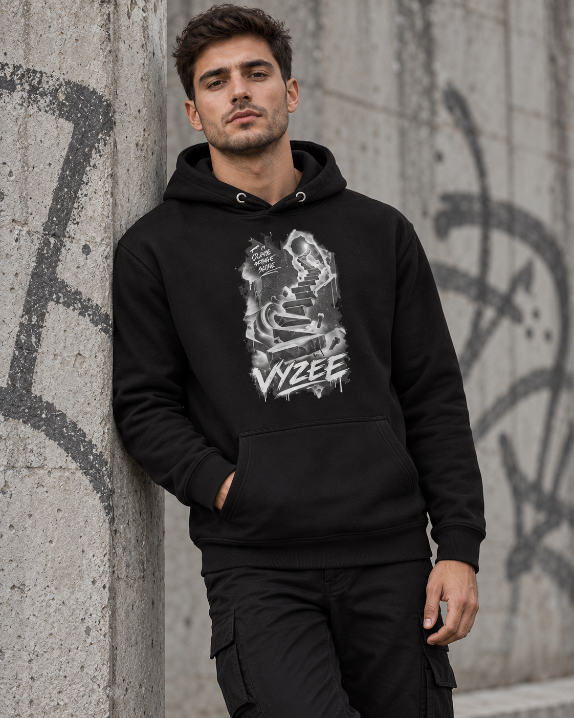 VYZEE – "CLIMB WITHOUT NOISE" UNISEX KAPUZENPULLOVER / HOODIE