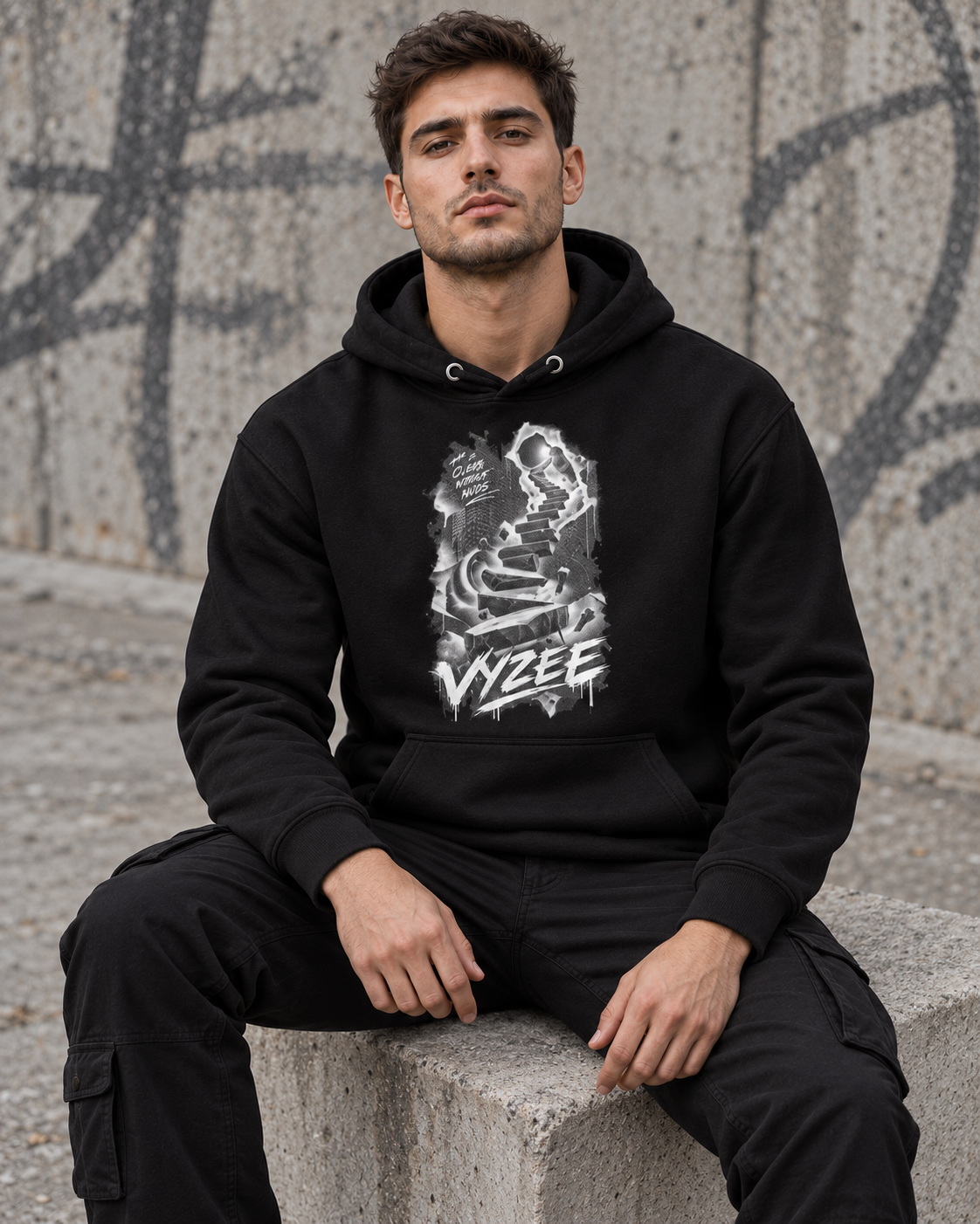 VYZEE – "CLIMB WITHOUT NOISE" UNISEX KAPUZENPULLOVER / HOODIE