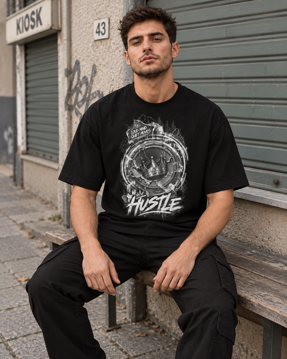 VYZEE – "LOUD MIND QUIET MOVES" OVERSIZED UNISEX BIO-T-SHIRT