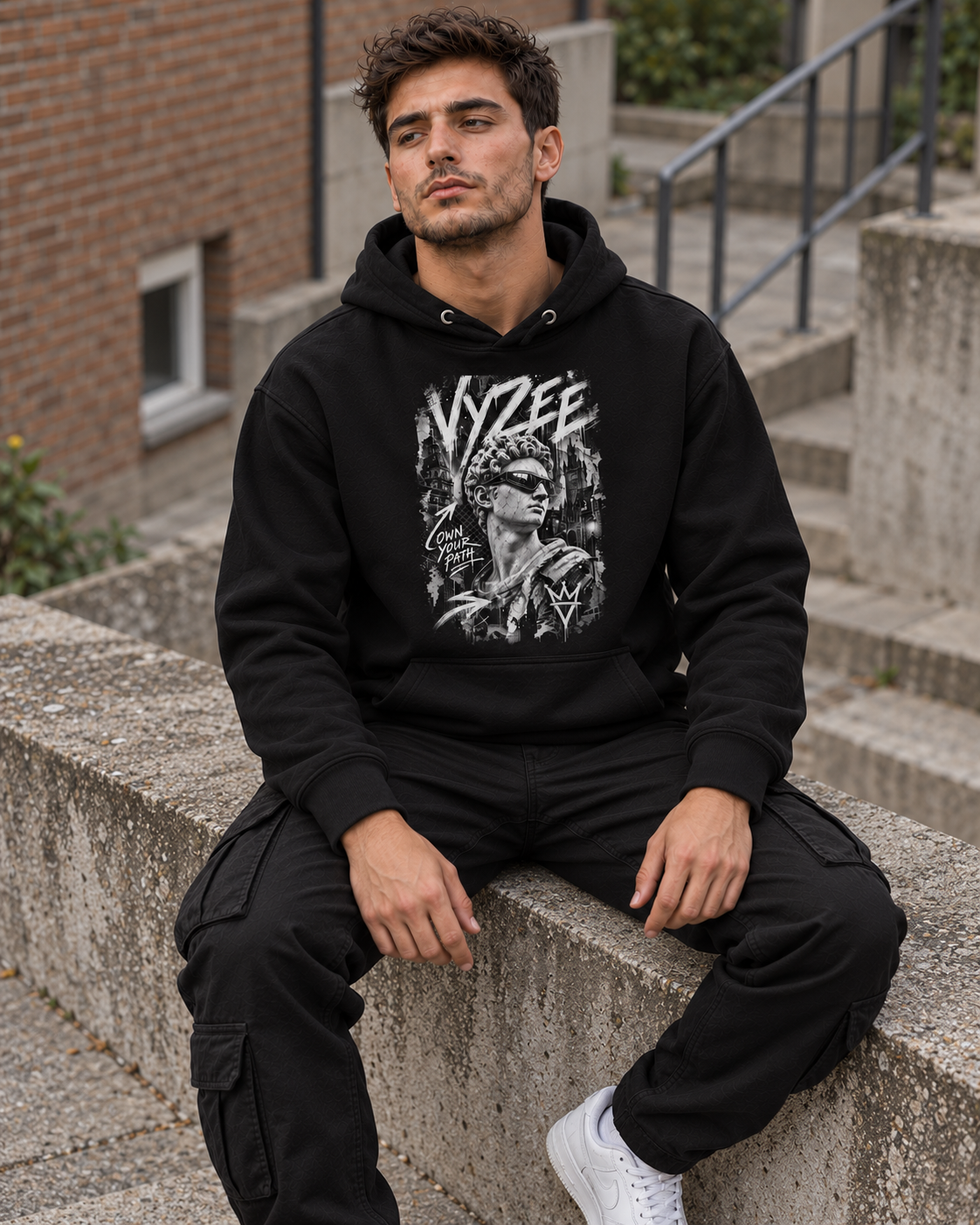 VYZEE – "OWN YOUR PATH" STATUE UNISEX KAPUZENPULLOVER / HOODIE