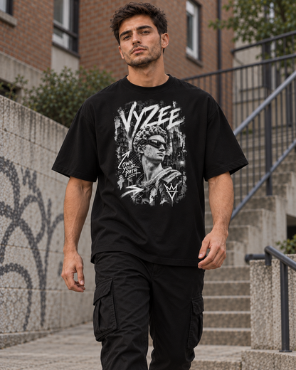 VYZEE – "OWN YOUR PATH" STATUE OVERSIZED UNISEX BIO-T-SHIRT