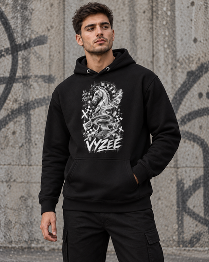 VYZEE – "MOVE IN SILENCE" KNIGHT UNISEX KAPUZENPULLOVER / HOODIE