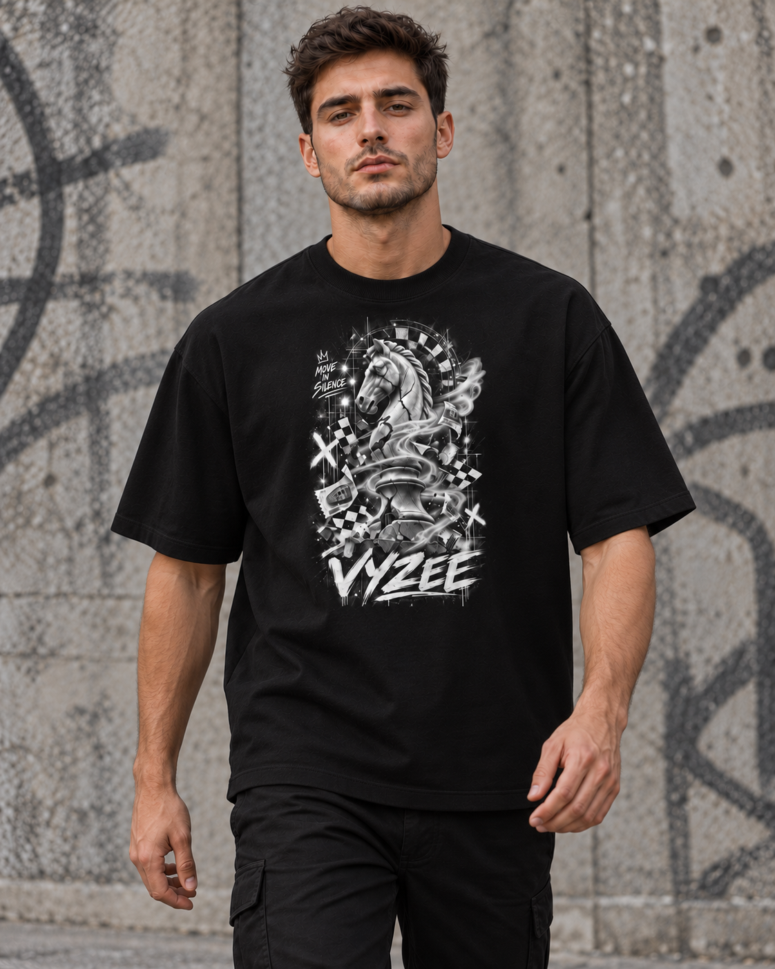 VYZEE – "MOVE IN SILENCE" KNIGHT UNISEX T-SHIRT